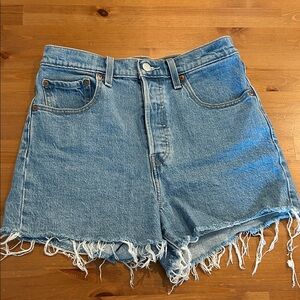 Levi's Light Blue Ribcage Shorts